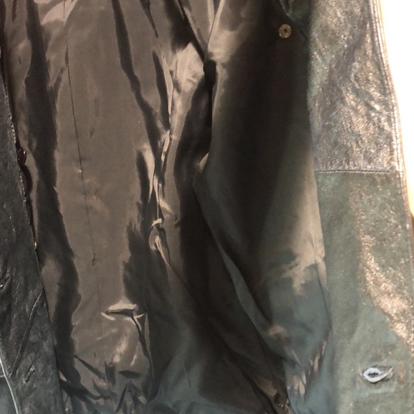 INC international Concepts black leather military style double breast jacket M - Picture 7 of 8